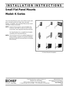 Manual Chief KWD130B Wall Mount