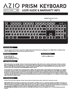 Manual AZIO KB507 Prism Keyboard