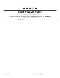 Manual Amana AMC4322GS Microwave