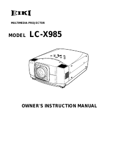 Handleiding Eiki LC-X985 Beamer