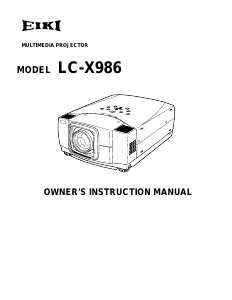 Manual Eiki LC-X986 Projector