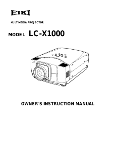 Handleiding Eiki LC-X1000 Beamer