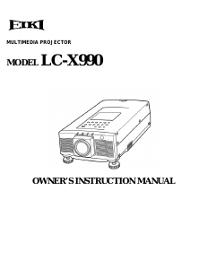 Manual Eiki LC-X990 Projector