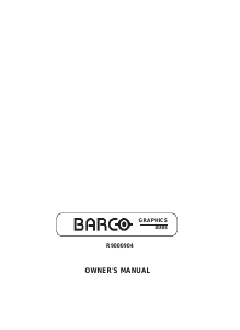 Manual Barco Graphics 808s Projector