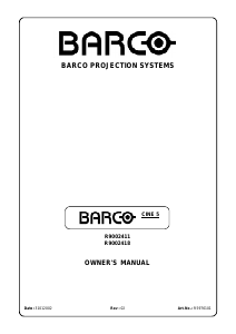 Manual Barco Cine 5 Projector