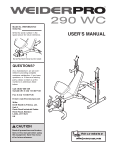 Manual Weider Pro 290 WC Multi-gym