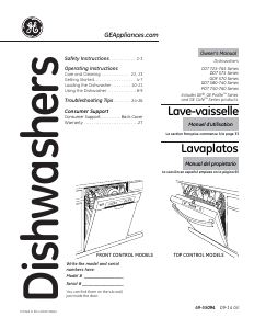 Mode d’emploi GE CDT725SSFSS Cafe Lave-vaisselle