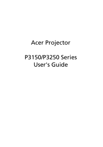 Manual Acer P3150 Projector
