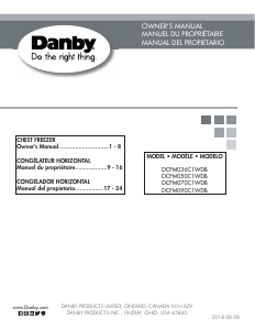 Manual Danby DCFM090C1WDB Freezer