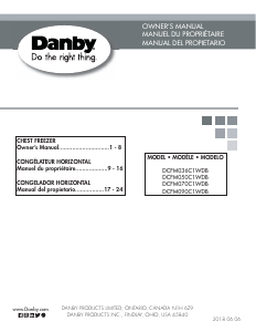 Manual Danby DCFM050C1WDB Freezer