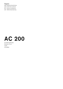 Mode d’emploi Gaggenau AC200190 Hotte aspirante