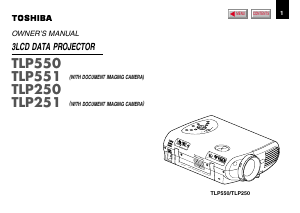 Manual Toshiba TLP-551 Projector