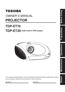 Handleiding Toshiba TDP-ET20 Beamer