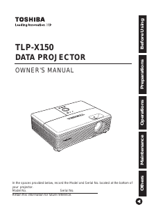Manual Toshiba TLP-X150 Projector