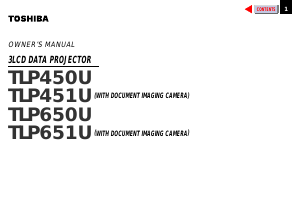 Manual Toshiba TLP-451U Projector