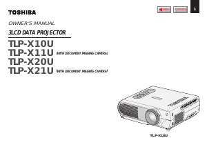 Manual Toshiba TLP-X21U Projector