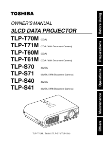 Manual Toshiba TLP-S41 Projector