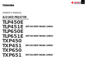 Manual Toshiba TXP-451 Projector