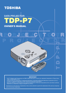 Handleiding Toshiba TDP-P7 Beamer