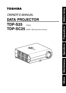 Manual Toshiba TDP-SC25 Projector