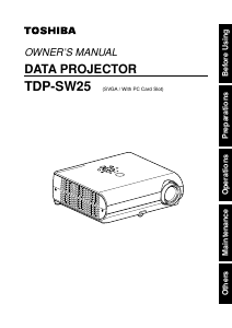 Manual Toshiba TDP-SW25 Projector