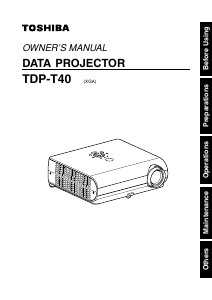 Manual Toshiba TDP-T40 Projector