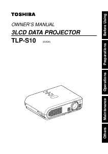 Manual Toshiba TLP-S10 Projector