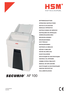 Käyttöohje HSM Securio AF100 Paperisilppuri