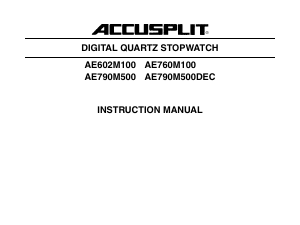 Manual Accusplit AE760M100 Stopwatch