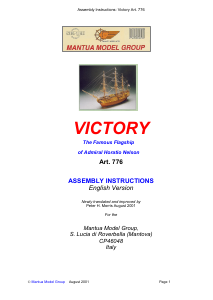 Handleiding Mantua set 776 Boatkits HMS Victory