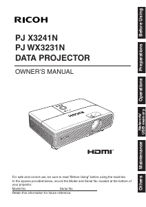 Handleiding Ricoh PJ X3241N Beamer