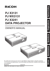 Manual Ricoh PJ X3241 Projector