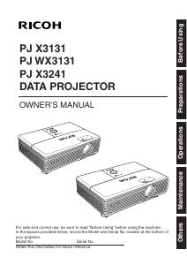 Manual Ricoh PJ WX3131 Projector