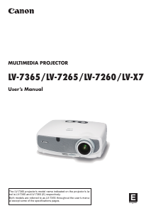 Manual Canon LV-X7 Projector