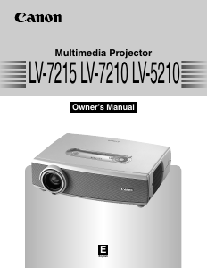 Manual Canon LV-7215 Projector