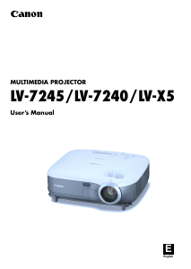 Manual Canon LV-7245 Projector
