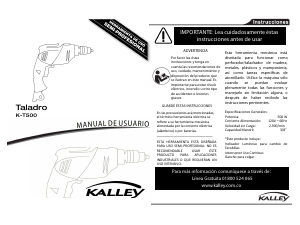 Manual de uso Kalley K-T500 Atornillador taladrador