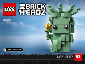 Руководство ЛЕГО set 40367 Brickheadz Статуя Свободы