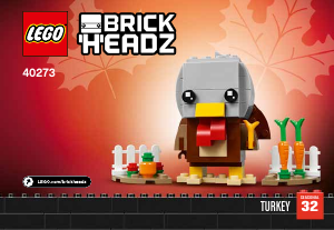 Brugsanvisning Lego set 40273 Brickheadz Thanksgiving-kalkun