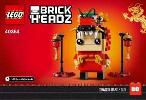 Rokasgrāmata Lego set 40354 Brickheadz Pūķu dejas dejotājs