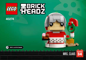 Brugsanvisning Lego set 40274 Brickheadz Julemanden og kone