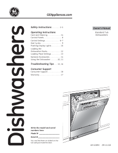 Mode d’emploi GE GSM2260VSS Spacemaker Lave-vaisselle