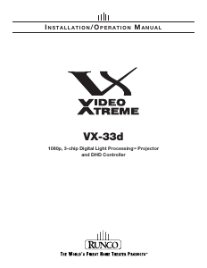 Handleiding Runco VX-33d Beamer