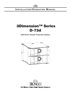 Manual Runco D-73d Projector