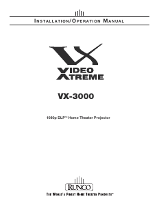 Handleiding Runco VX-3000 Beamer