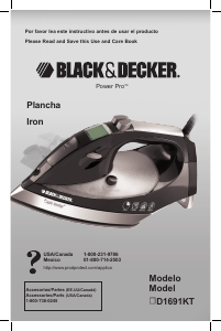 Manual de uso Black and Decker D1691KT Plancha