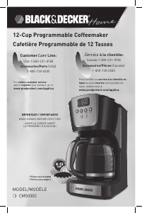 Mode d’emploi Black and Decker CM5050C Cafetière