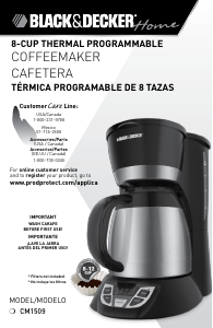 Manual de uso Black and Decker CM1509 Máquina de café