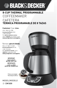 Manual de uso Black and Decker CM1609 Máquina de café