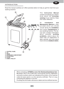 Bruksanvisning Otsein LTO 109 A Tvättmaskin